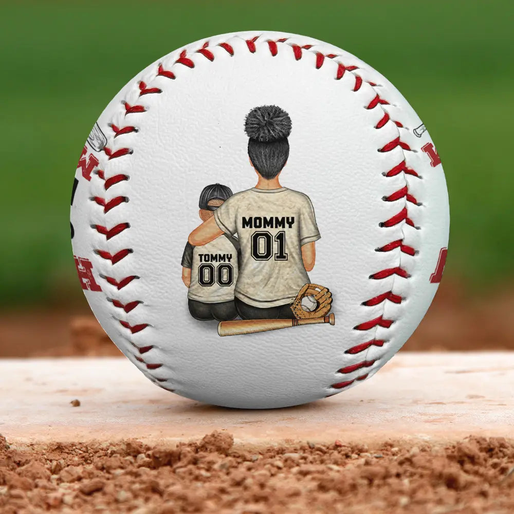 We Hit A Homerun Scoring As Our Mom - Personalized Baseball, Softball