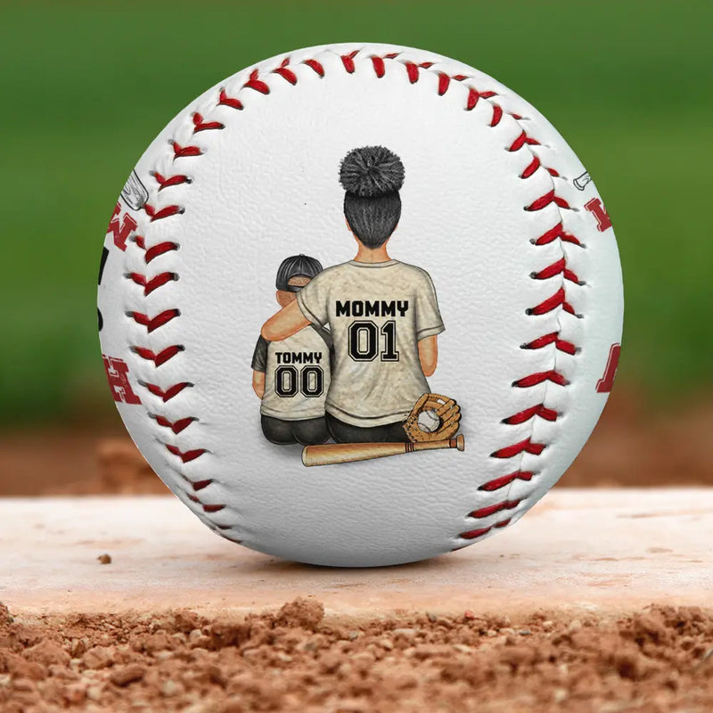 We Hit A Homerun Scoring As Our Mom - Personalized Baseball, Softball
