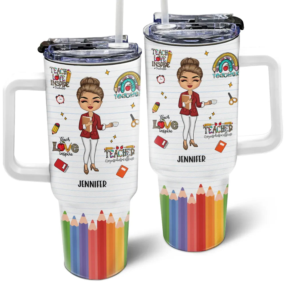 Teacher Life - Personalized 40oz Tumbler With Straw