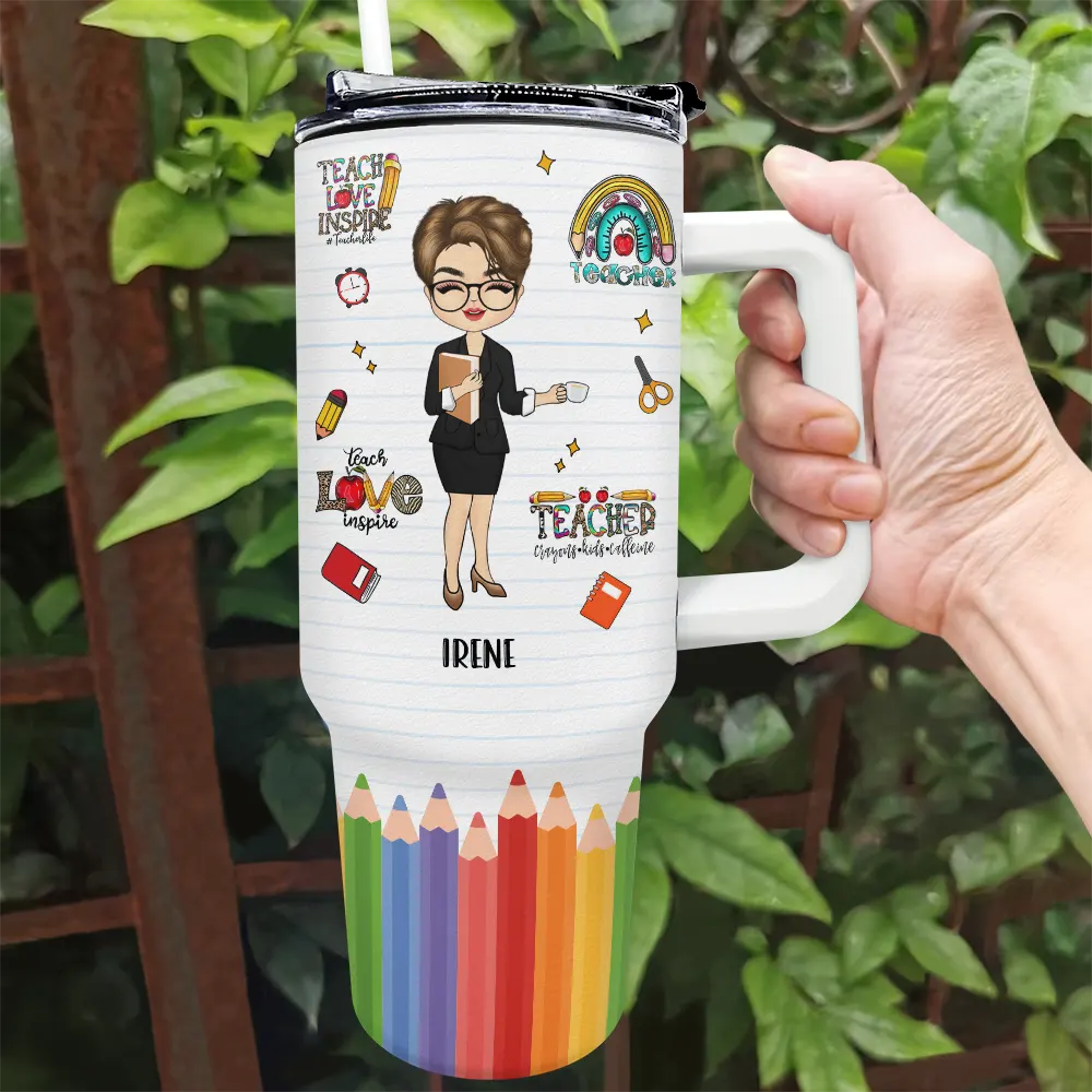 Teacher Life - Personalized 40oz Tumbler With Straw