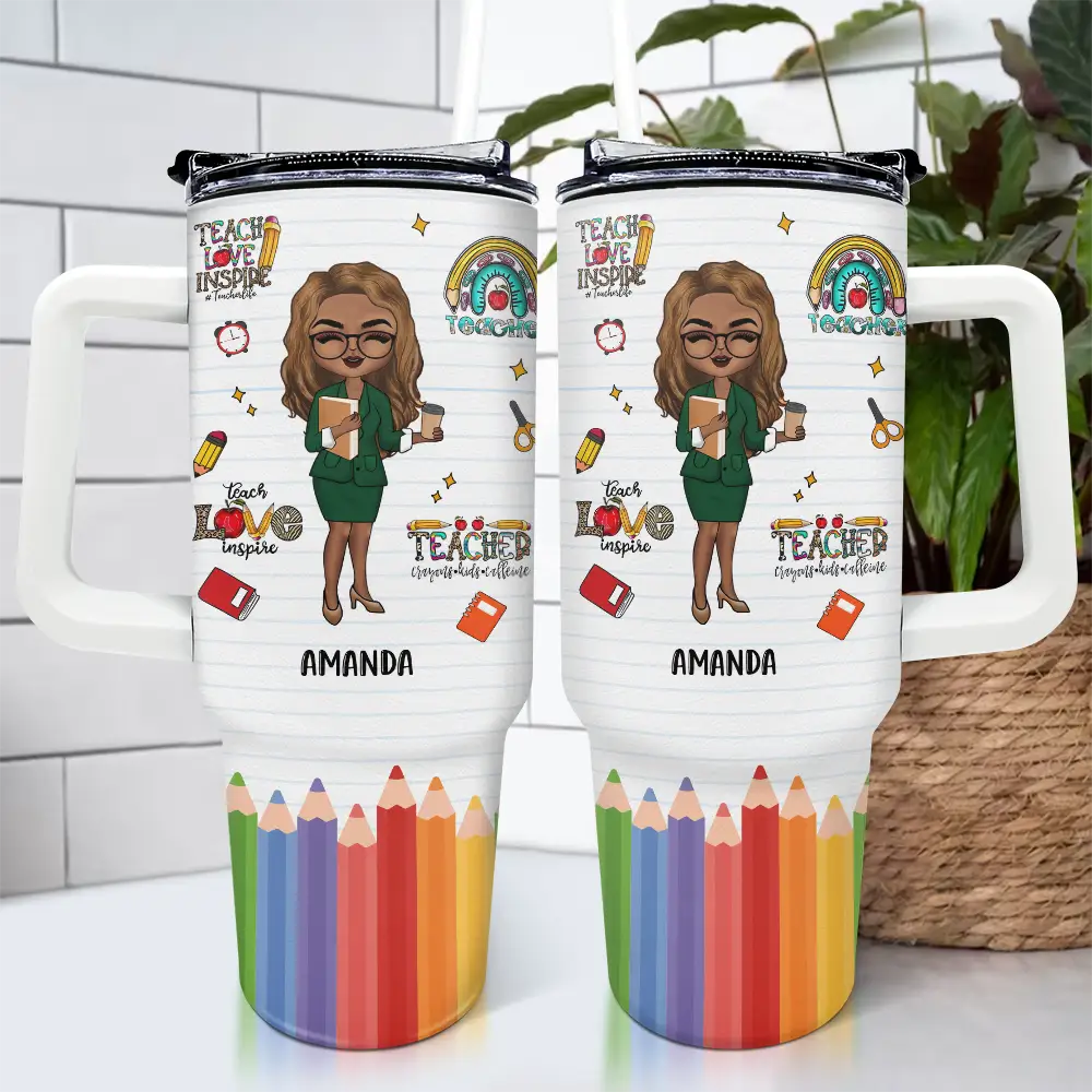 Teacher Life - Personalized 40oz Tumbler With Straw