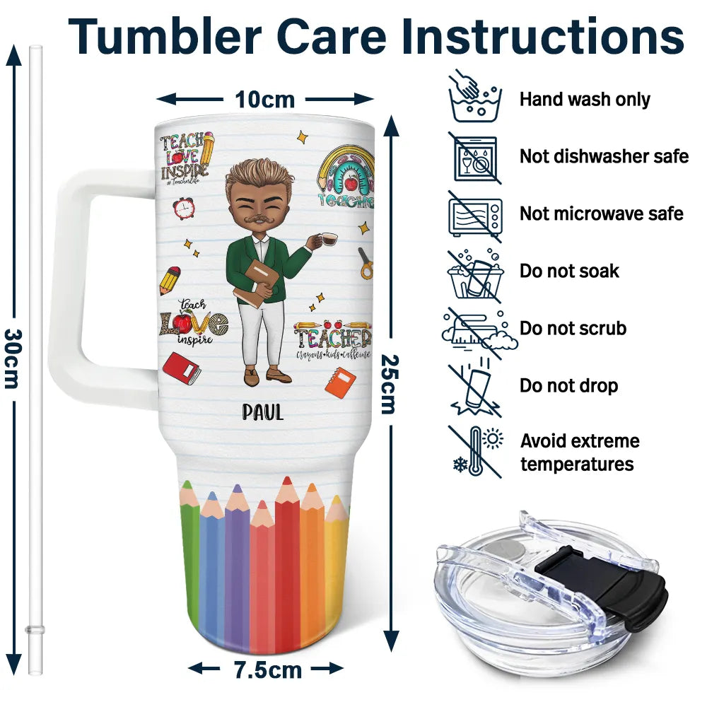 Teacher Life - Personalized 40oz Tumbler With Straw