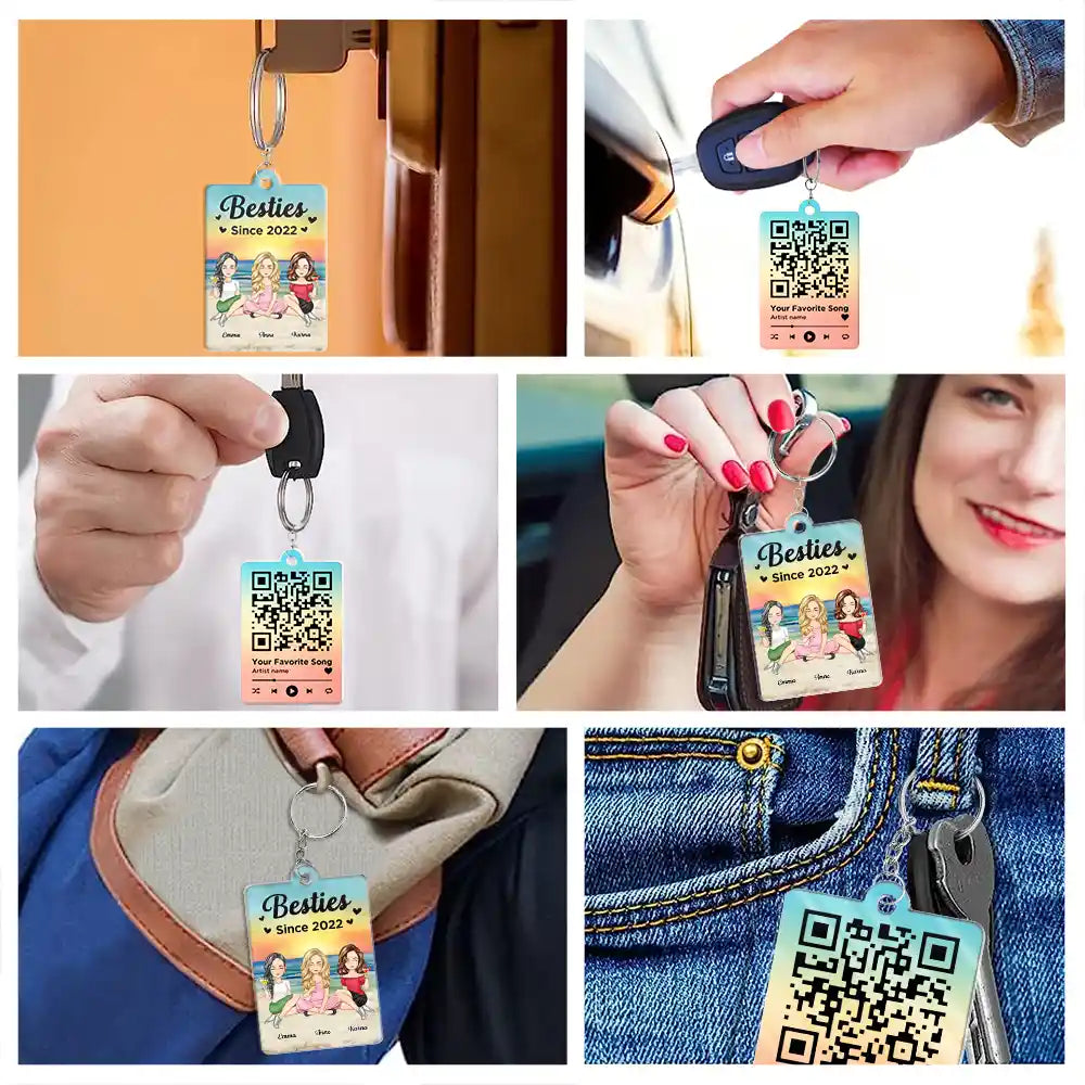 QR Song Code Besties Since - Personalized Acrylic Keychain
