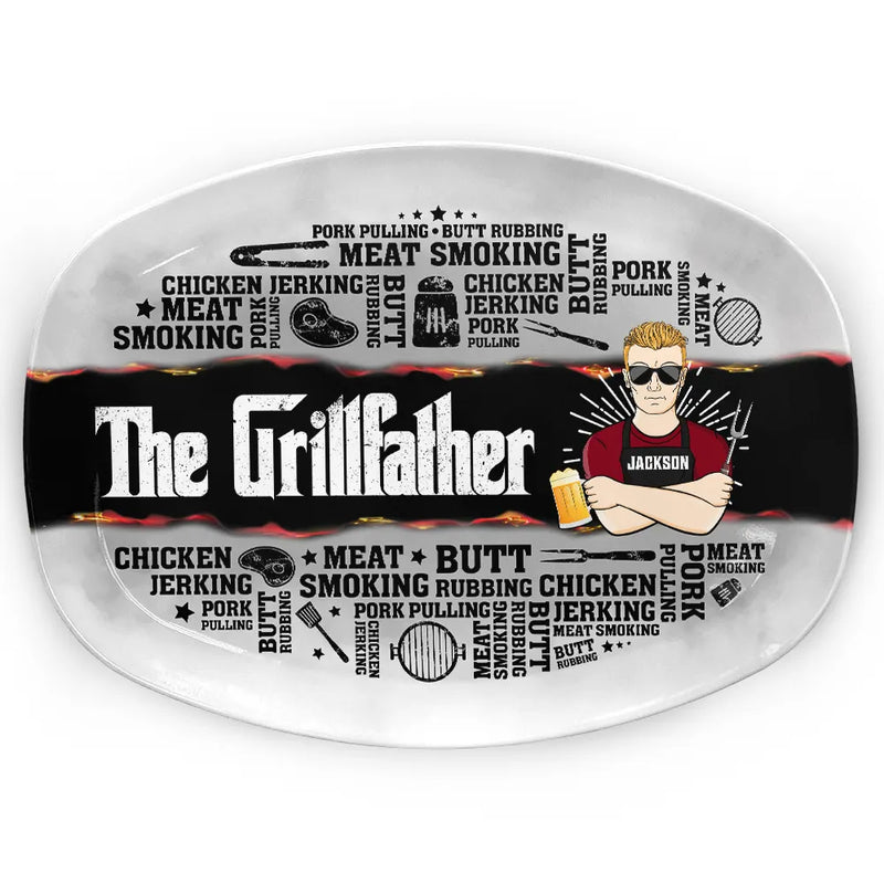Meat Smoking Grillfather - Personalized Plate