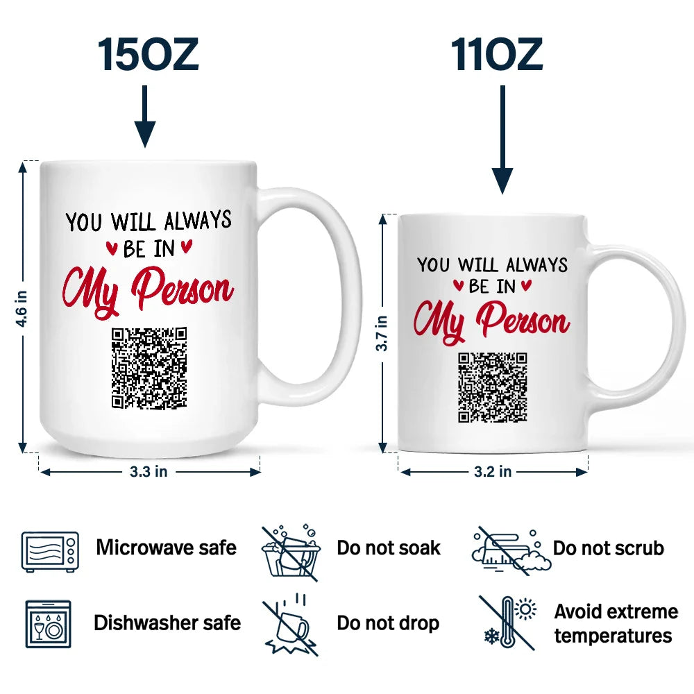 QR Voice Upload Code Miles Apart But Besties At Heart - Personalized Mug