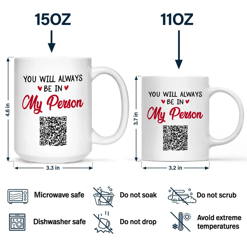 QR Voice Upload Code Miles Apart But Besties At Heart - Personalized Mug