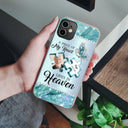 Custom Photo Memorial A Piece Of My Heart Lives In Heaven - Metal Effect Printed, Personalized Clear Phone Case