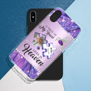 Custom Photo Memorial A Piece Of My Heart Lives In Heaven - Metal Effect Printed, Personalized Clear Phone Case