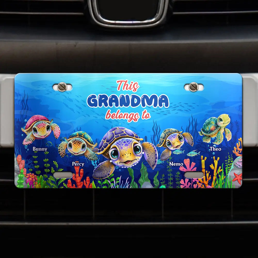 Sea Turtle Belongs To - Personalized License Plate