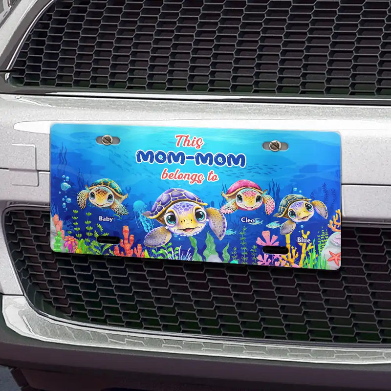 Sea Turtle Belongs To - Personalized License Plate