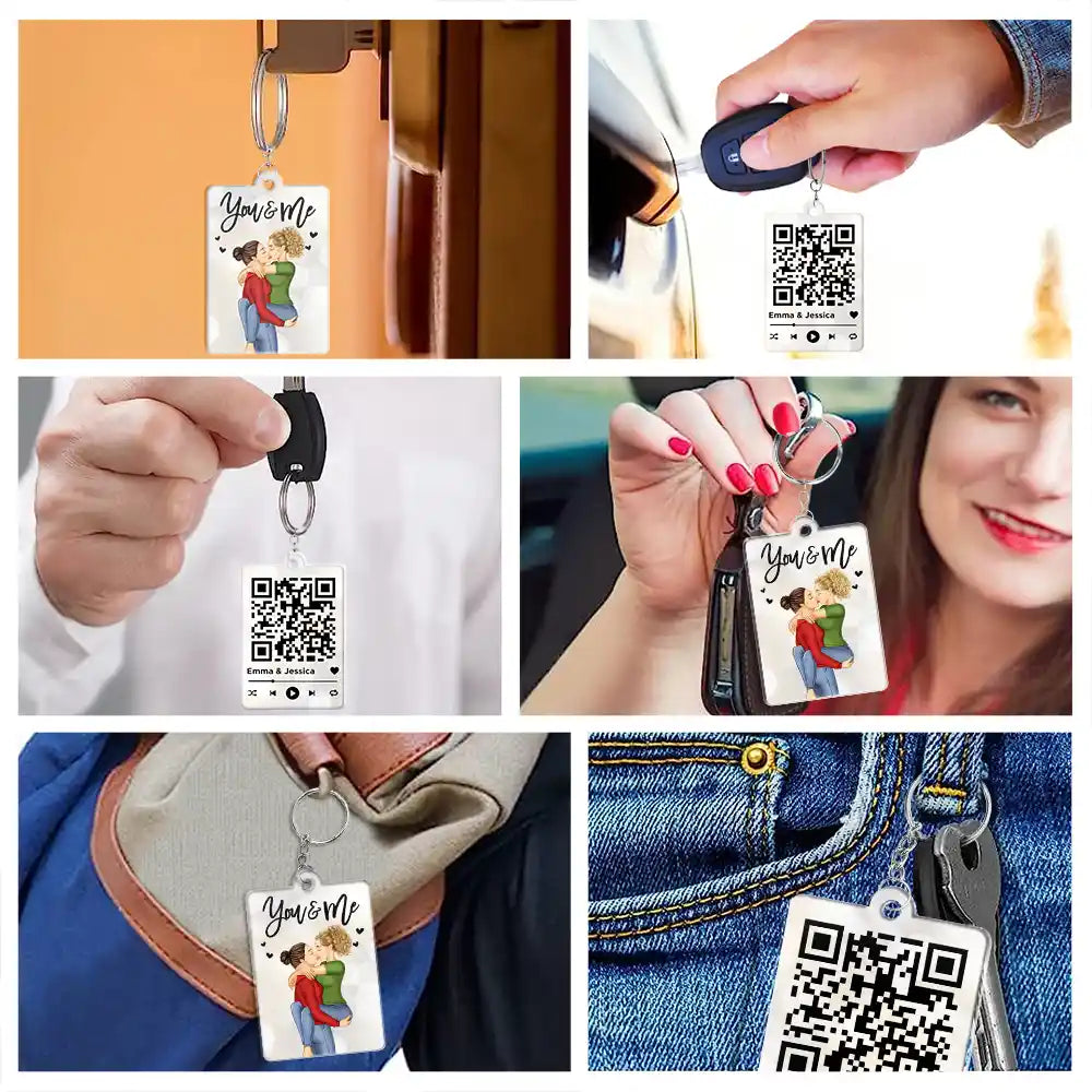 Couple Song QR Code You & Me - Personalized Acrylic Keychain