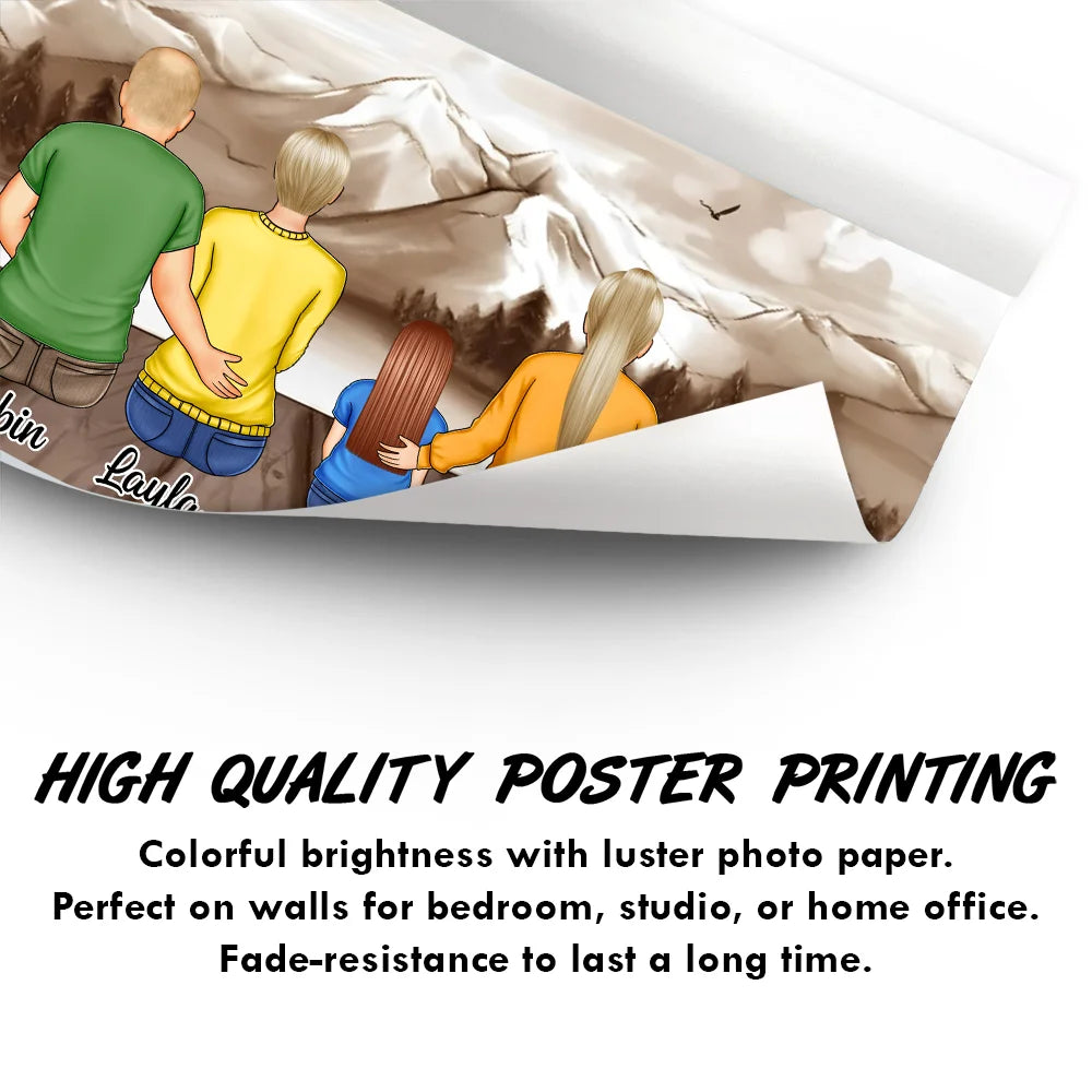 Family Beach Vintage Retro - Personalized Poster