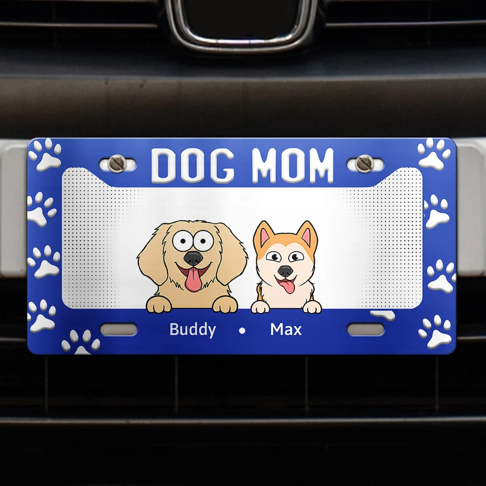 Dog Mom Dog Dad Personalized License Plate Wander Prints