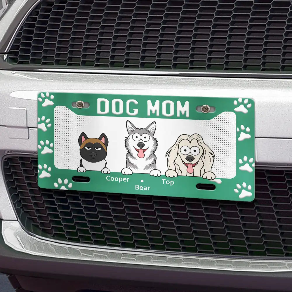 Dog Mom Dog Dad - Personalized License Plate
