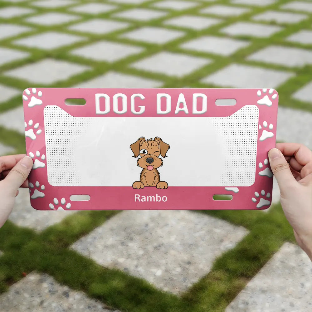 Maman chien, papa chien - Plaque d'immatriculation personnalisée 
