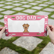 Maman chien, papa chien - Plaque d'immatriculation personnalisée 