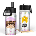 Unicorn Dino Mermaid Elephant School Kid's Name - Personalized Kids Water Bottle