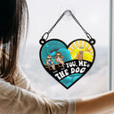 Beach You Me And The Dogs - Personalized Window Hanging Suncatcher Ornament