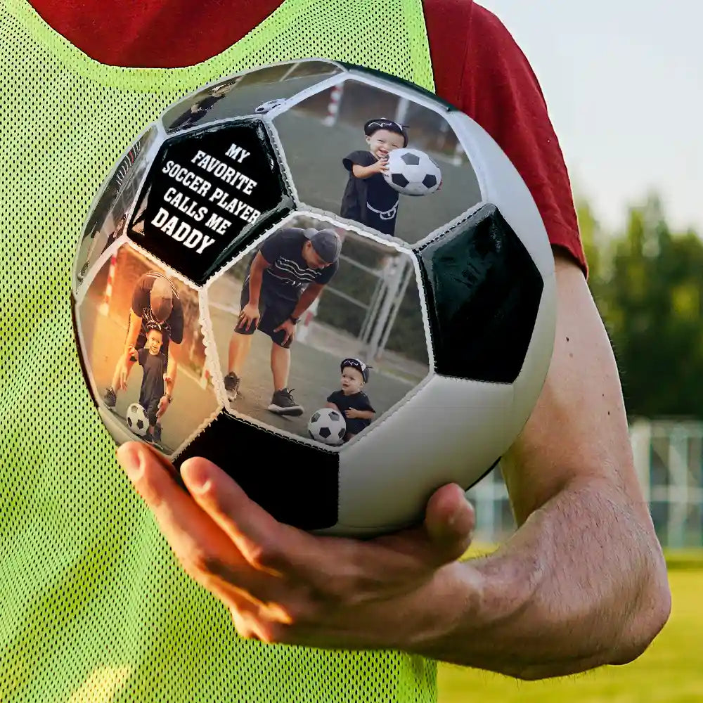Custom Photo My Favorite Soccer Player - Personalized Soccer Ball
