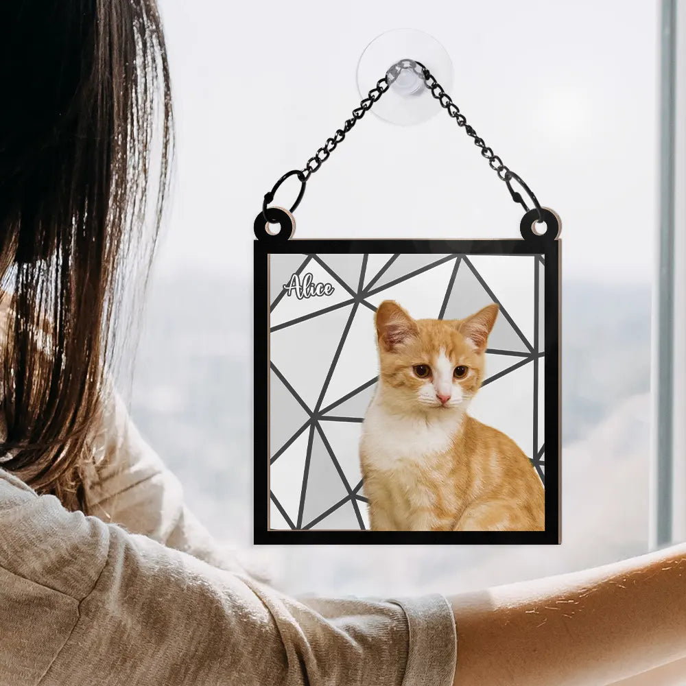Custom Photo Life Is Better With Dogs Cats - Personalized Window Hanging Suncatcher Ornament