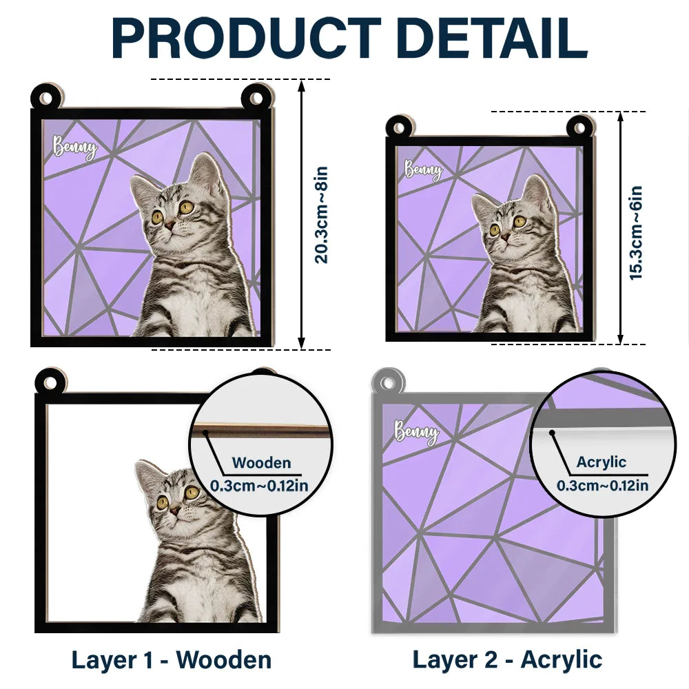 Custom Photo Life Is Better With Dogs Cats - Personalized Window Hanging Suncatcher Ornament
