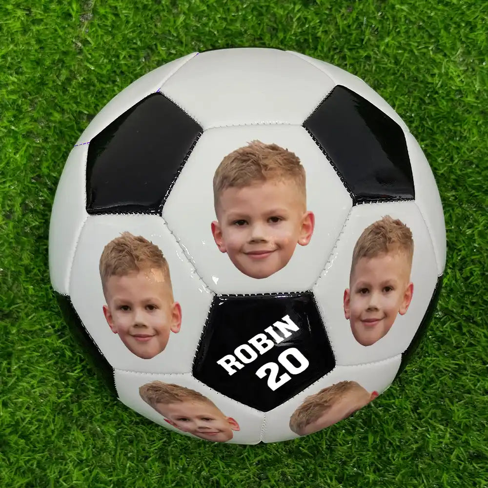 Ballon de football personnalisé avec photo de visage découpée