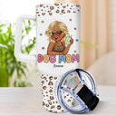 Dog Mom Leopard Pattern - Personalized 40oz Tumbler With Straw
