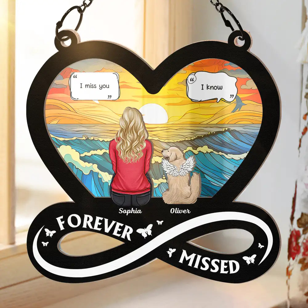 I Miss You - Personalized Window Hanging Suncatcher Ornament