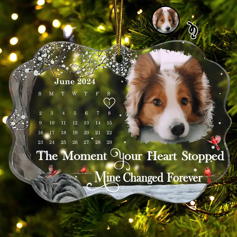 Christmas Custom Photo The Moment Your Heart Stopped Calendar - Personalized Medallion Acrylic Ornament
