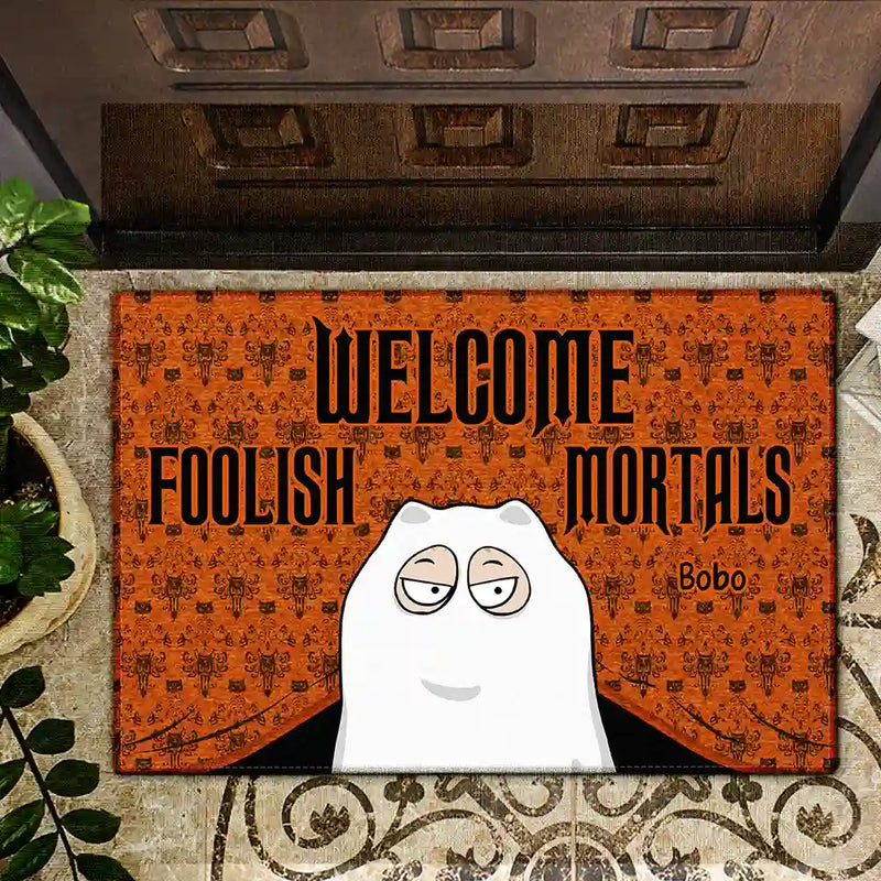 Welcome Foolish Mortals - Personalized Doormat