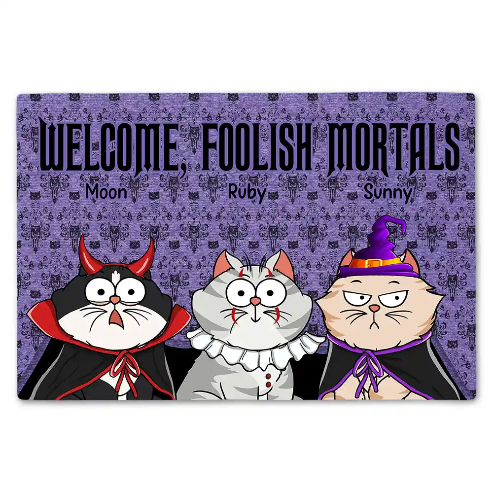 Welcome Foolish Mortals - Personalized Doormat