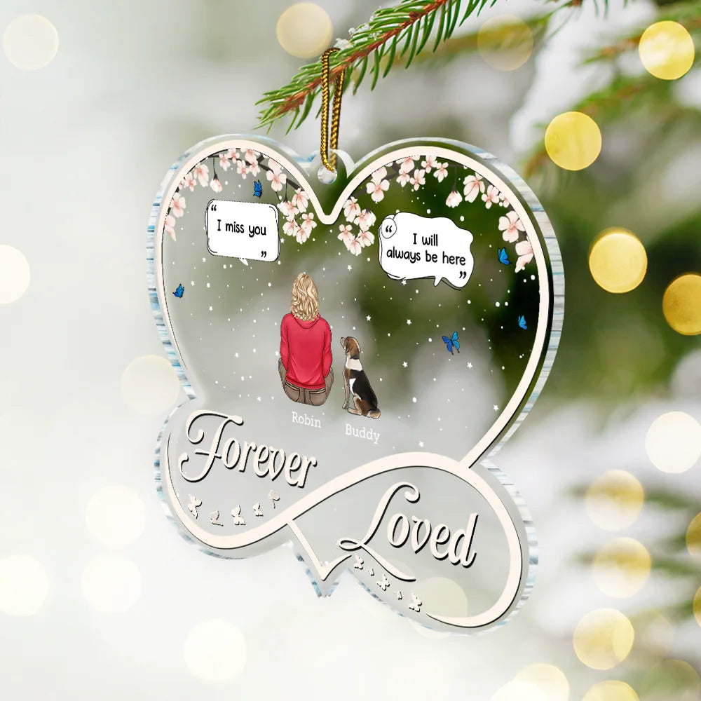Forever Loved Memorial Dog Cat - Personalized Custom Shaped Acrylic Ornament