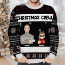Christmas Crew Flat Art Family - Personalized Unisex Ugly Sweater