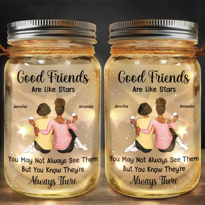 Good Friends Are Like Stars - Personalized Mason Jar Light