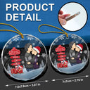 Christmas Couple Kissing Sign - Personalized Circle Glass Ornament