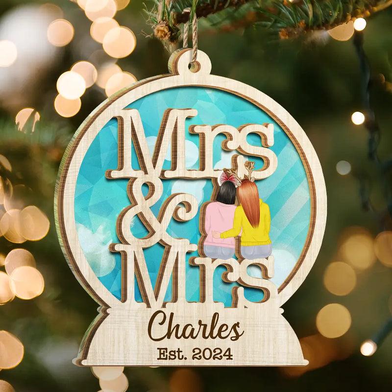 First Christmas As Mr & Mrs - Personalized Suncatcher Ornament