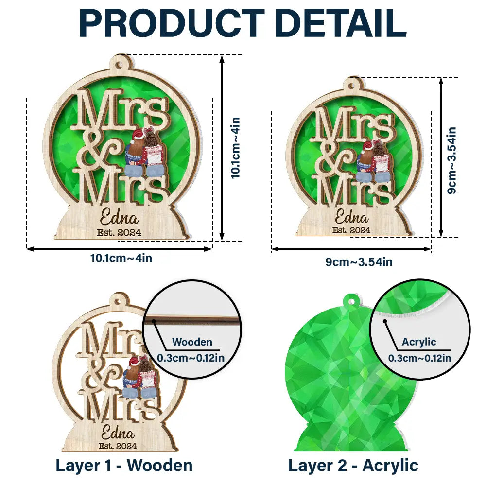 First Christmas As Mr & Mrs - Personalized Suncatcher Ornament