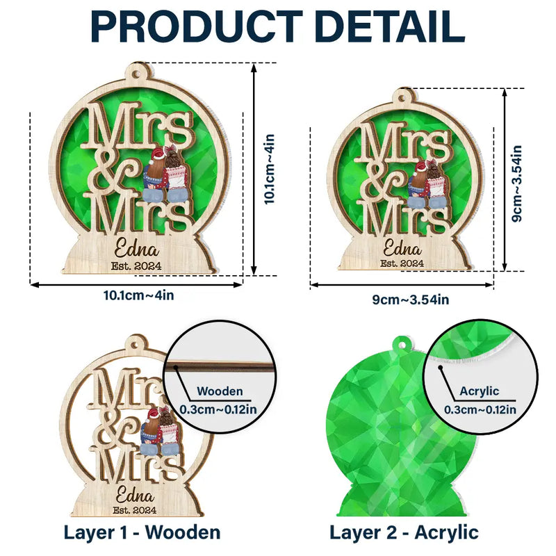 First Christmas As Mr & Mrs - Personalized Suncatcher Ornament
