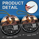 Christmas Custom Photo Song QR Code - Personalized Circle Glass Ornament