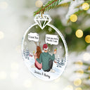Christmas Couple Backside I Love You More - Personalized Custom Shaped Acrylic Ornament