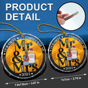 First Christmas As Mr Mrs - Personalized Circle Glass Ornament