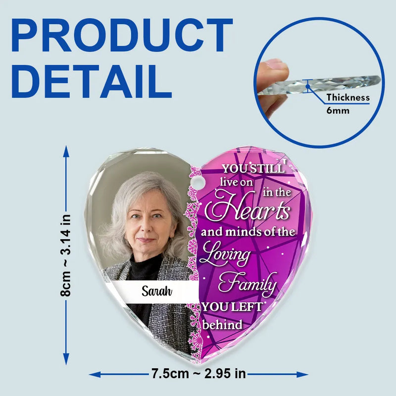 Photo personnalisée toujours vivante sur les cœurs de Noël - Décoration en verre personnalisée en forme de cœur 