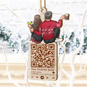 Gift For Couples - Christmas Couple QR Code Favorite Song - Personalized Wooden Cutout Ornament