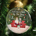Couple, Pet Lovers, Pet Couple - Christmas Pet Lovers Couple I Love You - Personalized Circle Glass Ornament