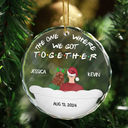 Gift For Husband,Gift For Wife,Gift For Boyfriend,Gift For Girlfriend,Love,Christmas,Gift For Couples,Wedding - The One Where We Got Married - Personalized Circle Glass Ornament