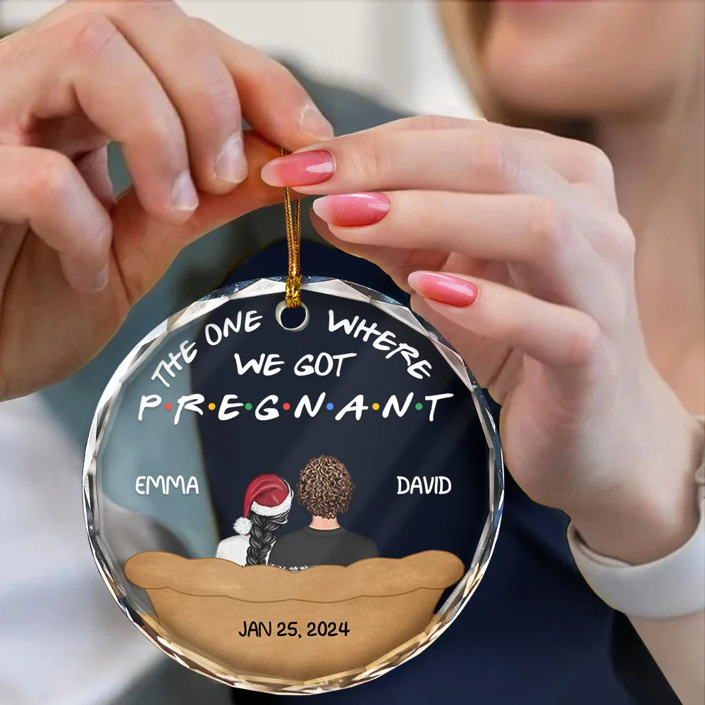 Gift For Husband,Gift For Wife,Gift For Boyfriend,Gift For Girlfriend,Love,Christmas,Gift For Couples,Wedding - The One Where We Got Married - Personalized Circle Glass Ornament