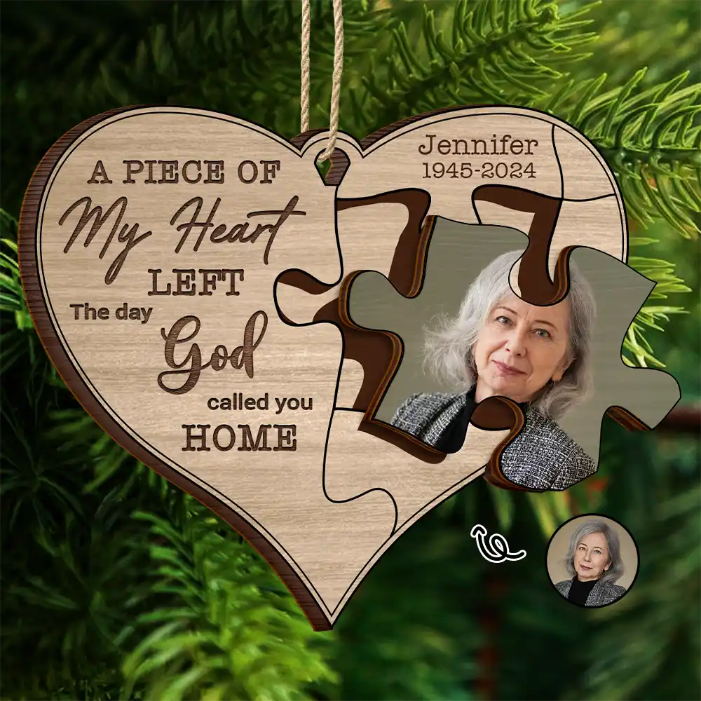 Custom Photo Memorial The Day God Called You Home - Personalized 2-Layered Wooden Ornament