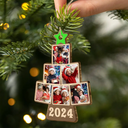 Family - Custom Photo Family Christmas Tree - Personalized Custom Shaped Wooden Ornament