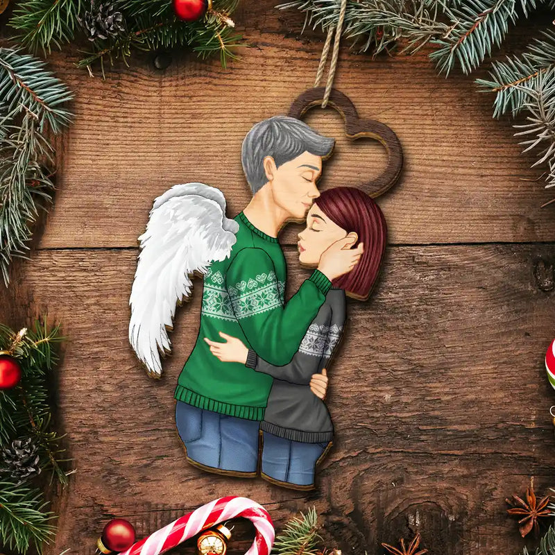 Gift For Couples, Gift For Husband, Gift For Wife - Christmas Memorial I Miss You - Personalized Wooden Ornament Print 2 Sides