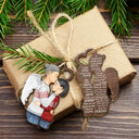 Gift For Couples, Gift For Husband, Gift For Wife - Christmas Memorial I Miss You - Personalized Wooden Ornament Print 2 Sides